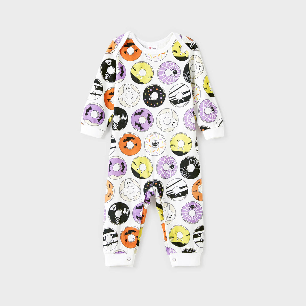 Halloween Family Spooky Donuts Pajamas Set(Flame Resistant)