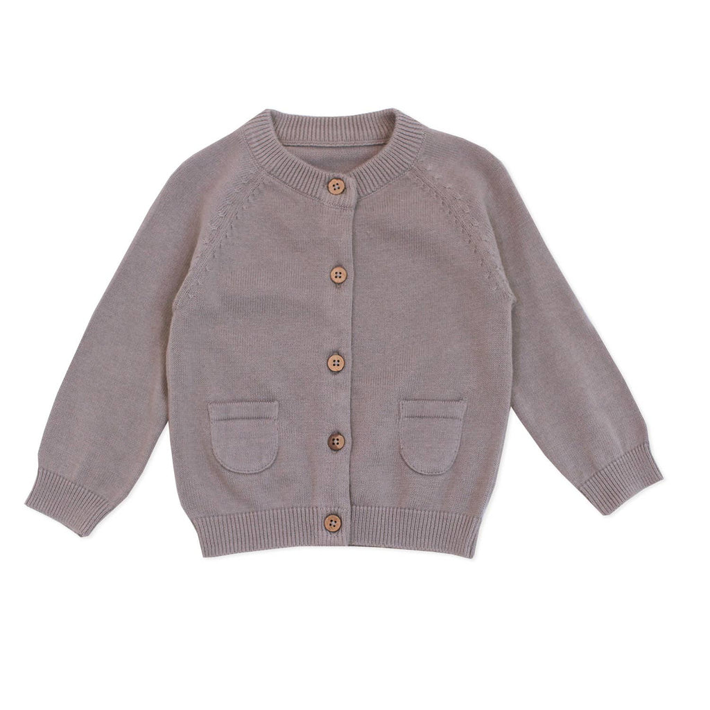 Milan Pastel Baby Button Cardigan Sweater (Organic Cotton): 0 - 3 Month / Cream