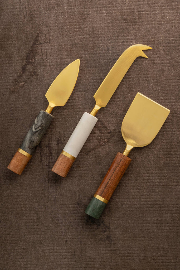 Evora Marble Cheese Knives, Set of 3