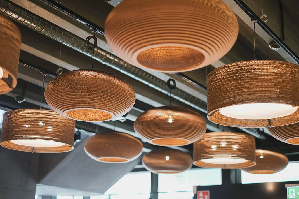 GRAYPANTS Scraplights Disc Handcrafted Pendant Lights: Natural / Disc 24