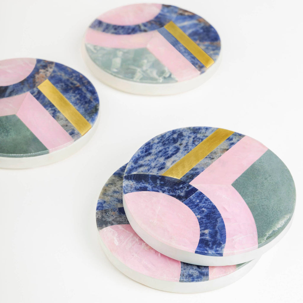 Provence Marble Coasters, Set of 4