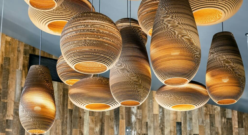 GRAYPANTS Scraplights Disc Handcrafted Pendant Lights: Natural / Disc 24