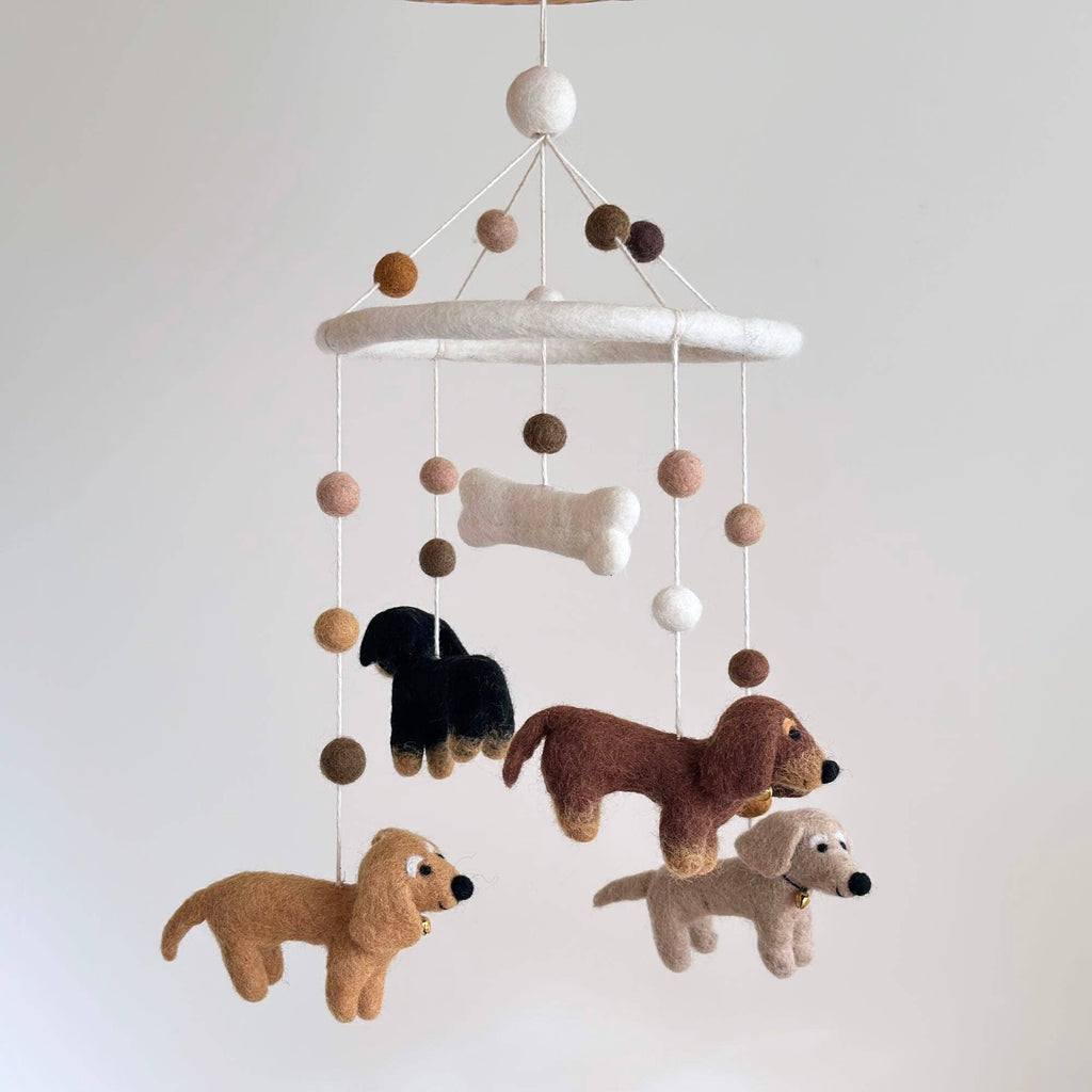 Dachshund Dog Felt Baby Mobile