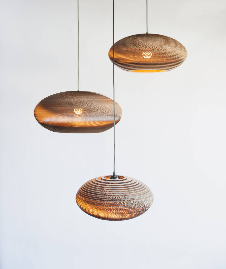 GRAYPANTS Scraplights Disc Handcrafted Pendant Lights: Natural / Disc 24