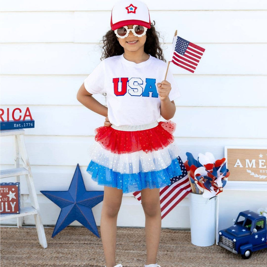 Patriotic Star Patch Hat - 4th of July - Kids Trucker Hat