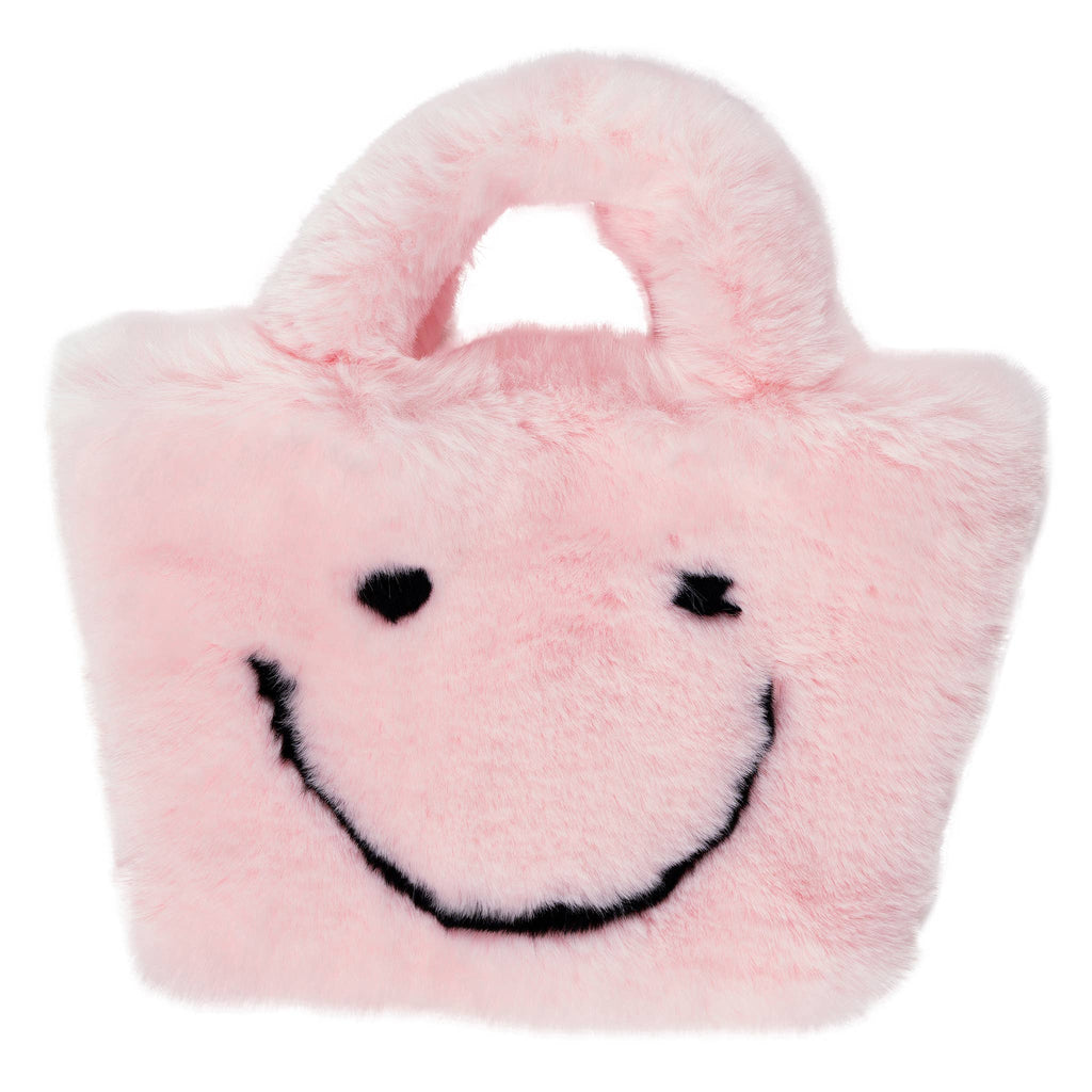 Faux Fur Fuzzy Happy Face Purses