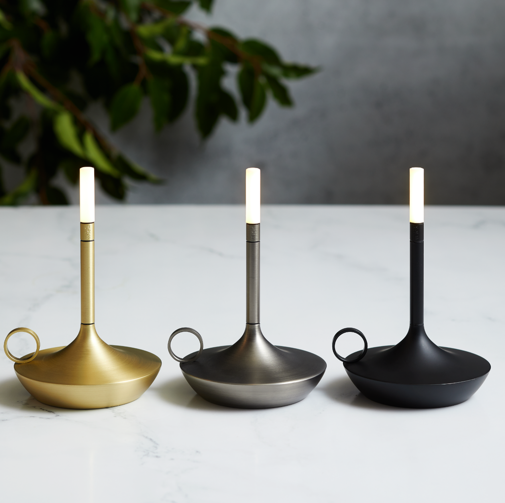 GRAYPANTS Wick S Portable Recharge Candle Lamp w/ Gift Pack: Brass