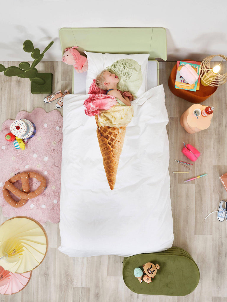 Ice Cream duvet cover set: Twin (68" x 86" + 1 standard Pillowcase)