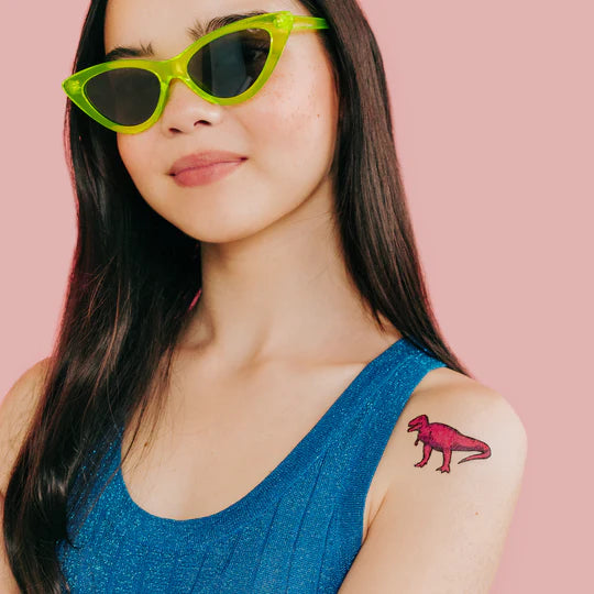 Pink T-Rex Tattoo Pair