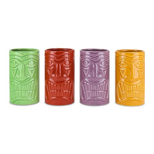 Beachcomber Ceramic Tiki Mugs in Assorted Colors by True