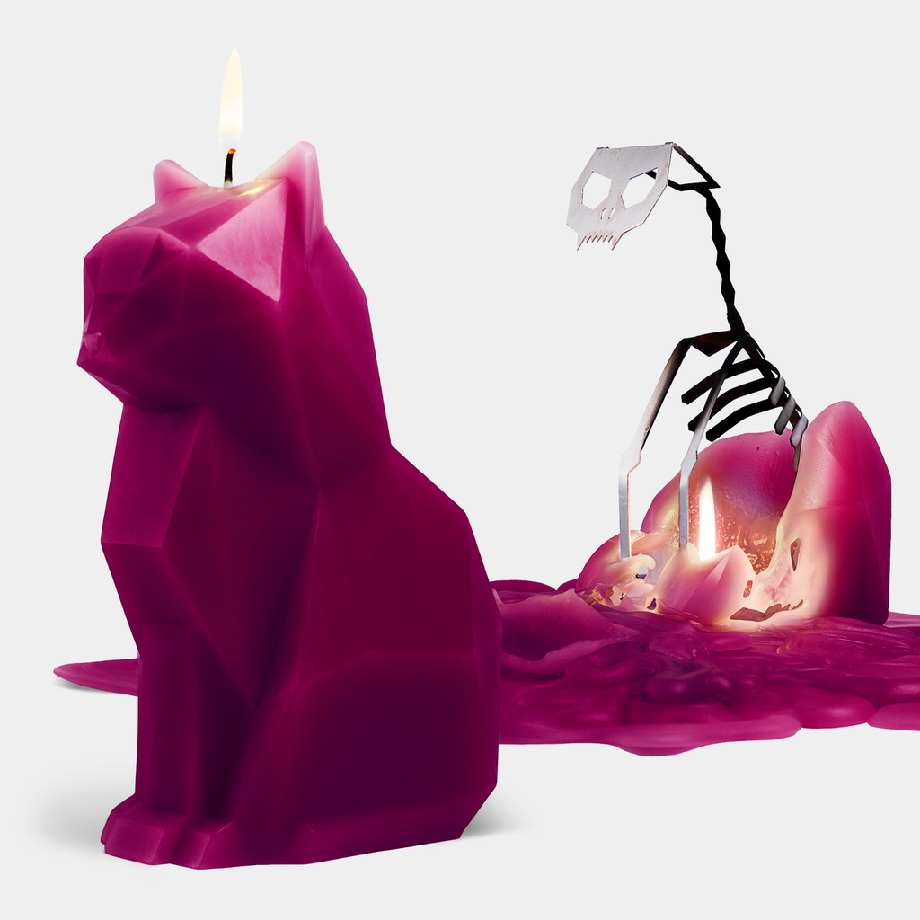 PyroPet Kisa Burgundy - Cat Candle