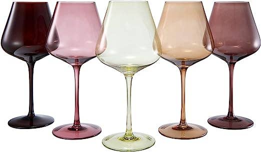 Khen Terracotta Mars Collection Colored Crystal Wine Glasses