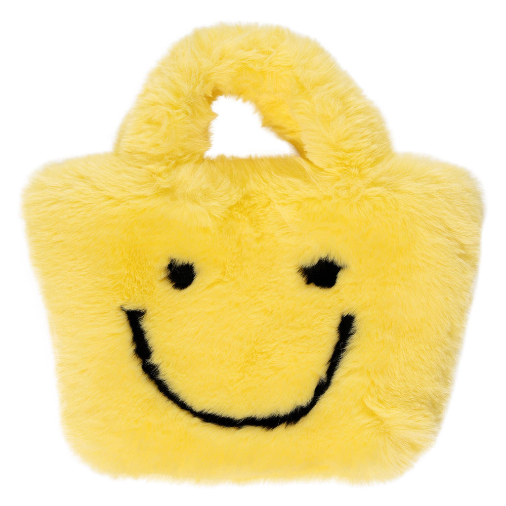 Faux Fur Fuzzy Happy Face Purses