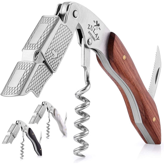 Professional Waiter’s Corkscrew Bottle Opener - 3-in-1