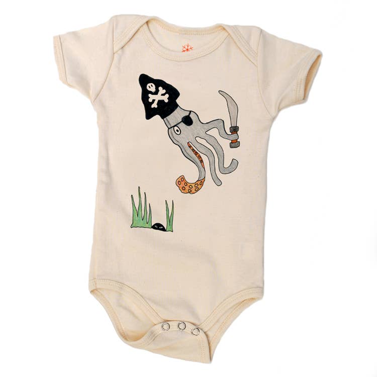 Pirate Squid - Natural Organic Onesie