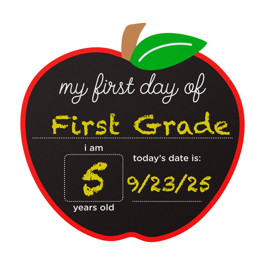 First and Last Day Reversible Apple Chalkboard Sign