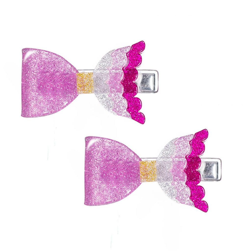 Mermaid Tail Bow Pink Alligator Clip - High Summer