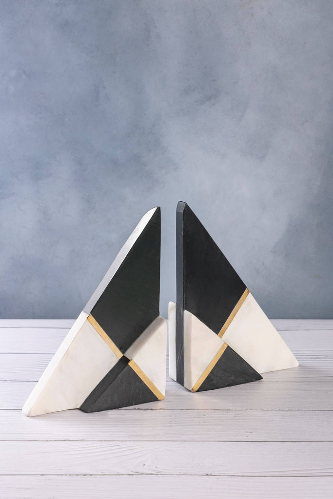 Kaavin Marble Bookends, Set of 2