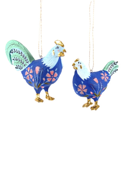 FOLK CHICKEN Christmas Ornament