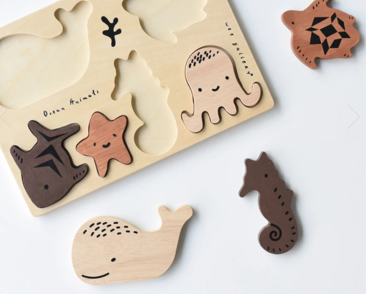 Wooden Tray Ocean Animals