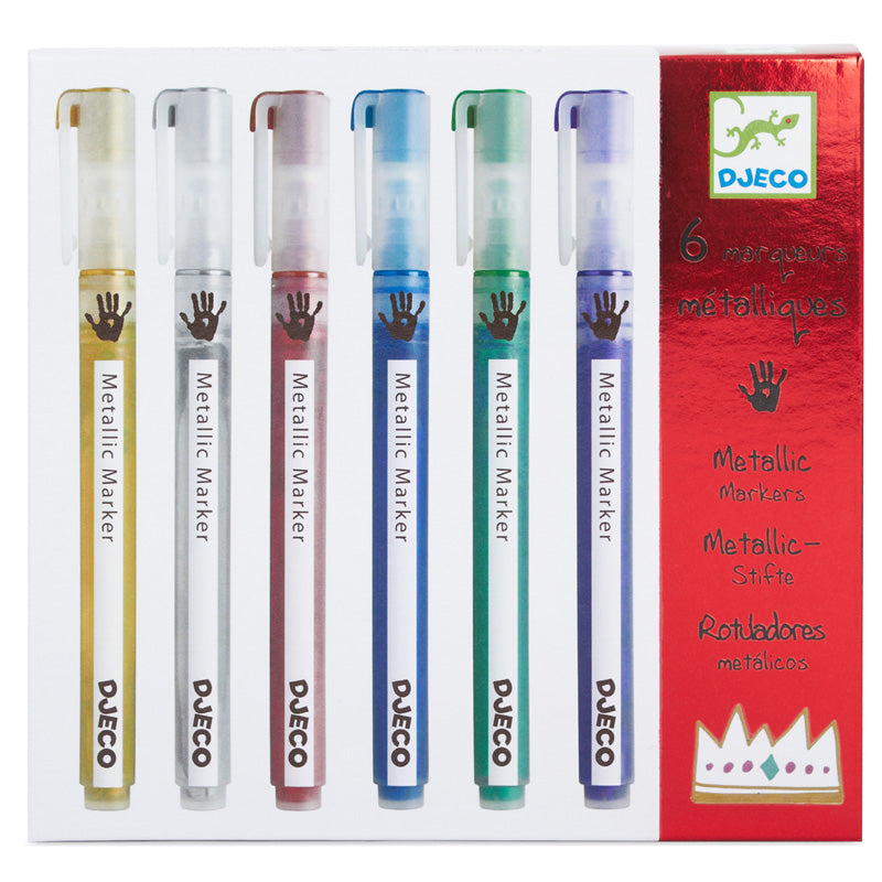 Set of 6 metallic markers