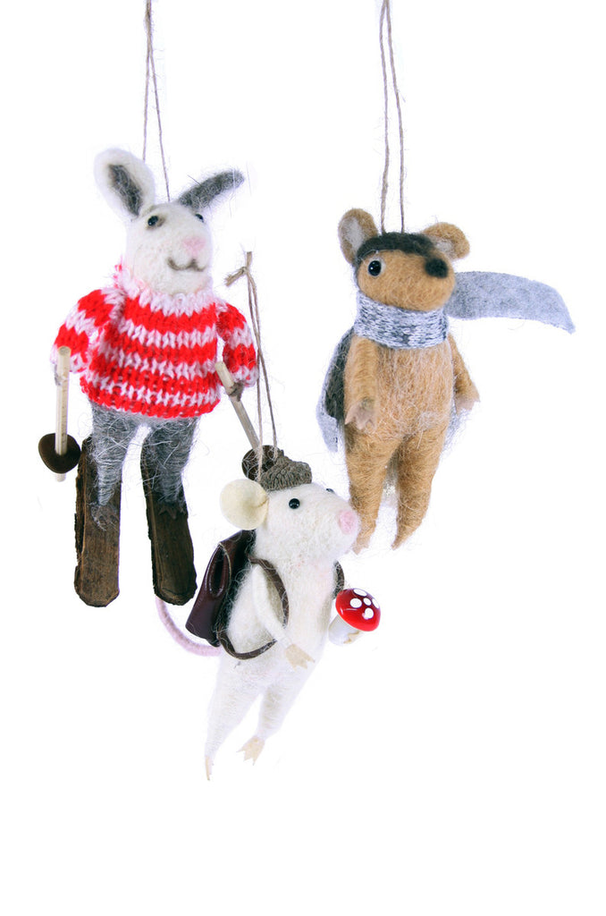 Assorted Woodland Critter Holiday Ornaments