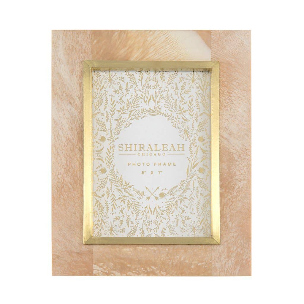 Raj Marbleized "5 X 7" Picture Frame - Blush