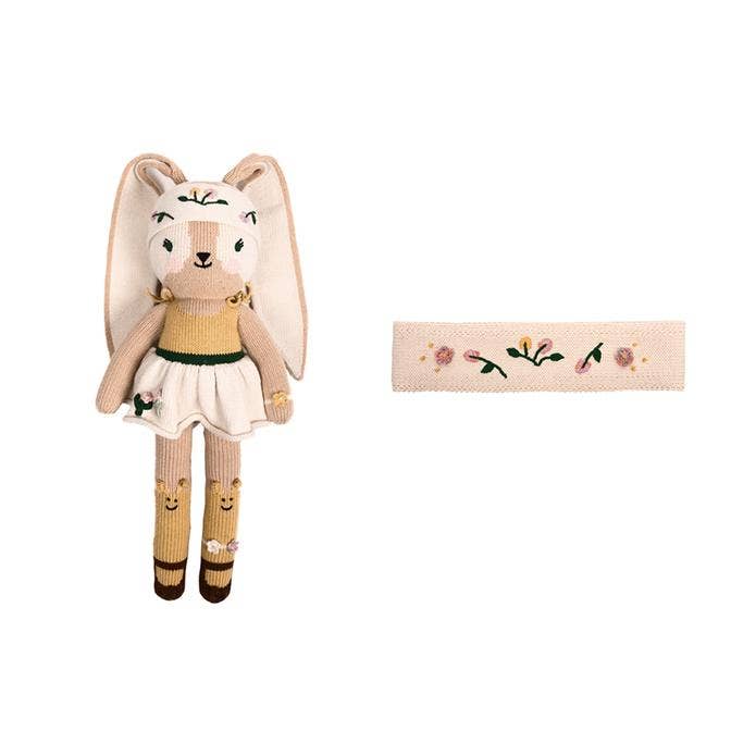 Nikki Bunny & Matching Headband: Dandelion Yellow & Tan