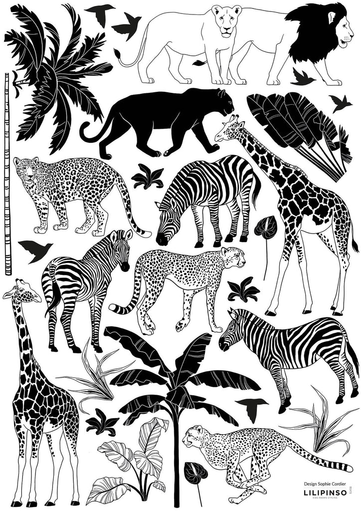 Wild Animal Wall Decal Mix