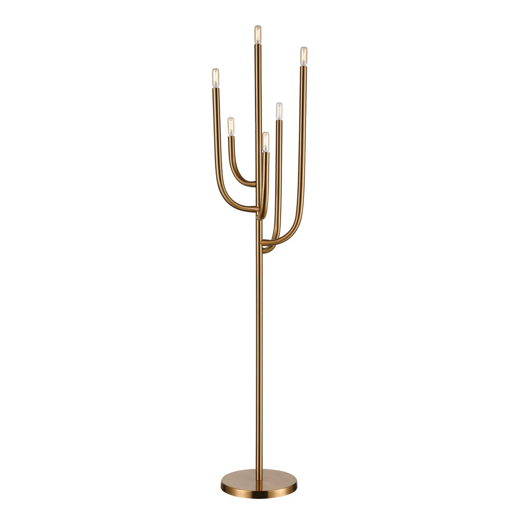 Hands Up 6-Light Floor Lamp Aged Brass: Metal / Aged Brass