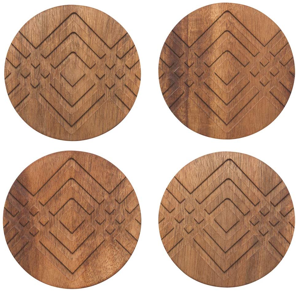 Facet Geo Design Round Coasters,