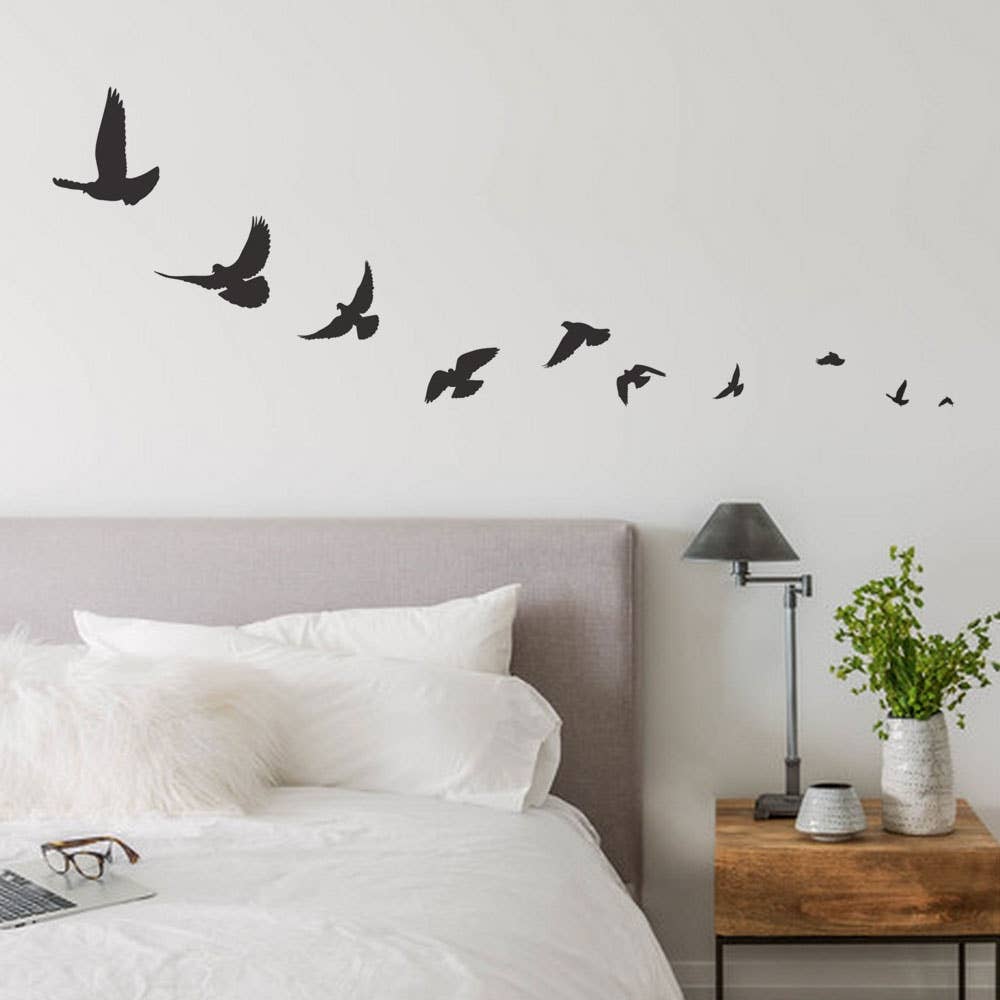 Bird Wall Decals, Flying Bird Decals-Black