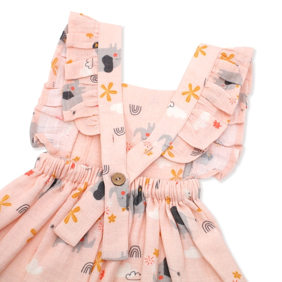 Elephant Ruffled Apron Dress + Bloomer Set