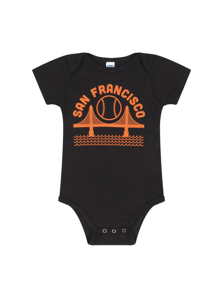 SF Baseball Baby Onesie Black 6M