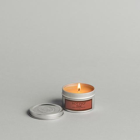 Travel Tin Candle Teak 4oz