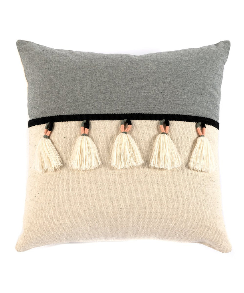 LA Kuzco tassel pillow ivory